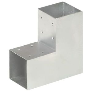 vidaXL Conector de grindă, formă L, 91 x 91 mm, metal galvanizat imagine