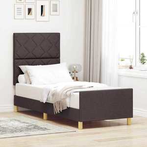 vidaXL Cadru de pat cu headboard Maro închis 80 x 200 cm țesătură imagine