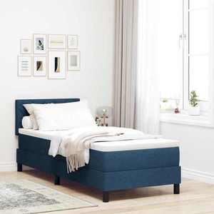vidaXL Pat boxspring cu saltea cu saltea albastru 80 x 200 cm țesătură imagine