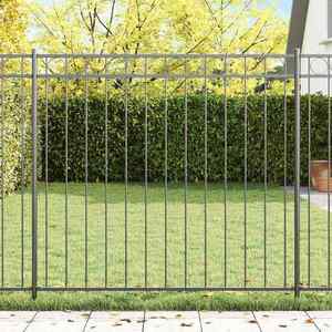 vidaXL Gard de Grădină Gri Oțel imagine