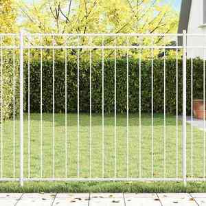 vidaXL Gard de Grădină Alb Oțel imagine