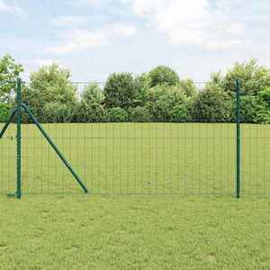 vidaXL Gard Euro Verde 1 x 25 m Fier acoperit cu PVC imagine