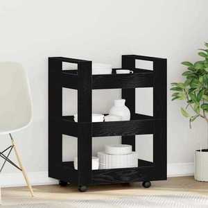 vidaXL Troler de Bucătărie Stejar negru 60 x 45 x 80 cm Lemn compozit imagine