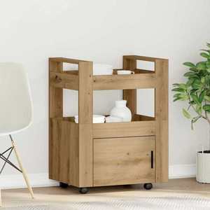 vidaXL Troler de Bucătărie stejar artizanal 60 x 45 x 80 cm imagine