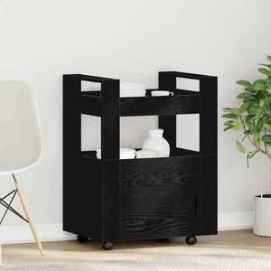 vidaXL Troler de Bucătărie Stejar negru 60 x 45 x 80 cm Lemn compozit imagine