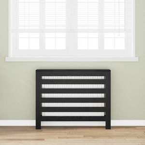 vidaXL Capac pentru radiator Stejar Negru 104 x 20 x 82 cm imagine