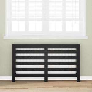 vidaXL Capac pentru radiator Stejar Negru 149 x 20 x 82 cm imagine