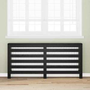 vidaXL Capac pentru radiator Stejar Negru 175 x 20 x 82 cm imagine