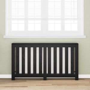 vidaXL Capac pentru radiator Stejar Negru 149 x 20 x 82 cm imagine