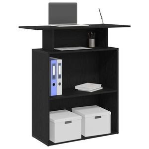 vidaXL Birou de recepție negru 100x40x104 cm, lemn stratificat imagine