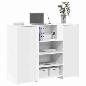 vidaXL Birou de recepție alb 135x50x103, 5 cm din lemn prelucrat imagine