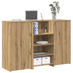 vidaXL Birou de recepție Stejar Artisan 155x50x103, 5 cm Lemn prelucrat imagine