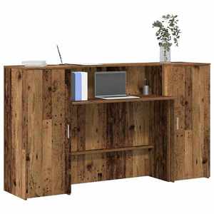 vidaXL Birou de recepție Lemn vechi 180x50x103, 5 cm Lemn prelucrat imagine