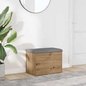 vidaXL Bancă de depozitare Stejar artizanal 62x42x45 cm lemn prelucrat imagine