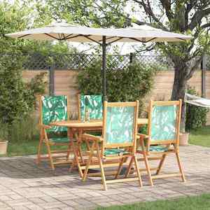 vidaXL Set de masă pentru grădină 5 pcs model frunze imagine