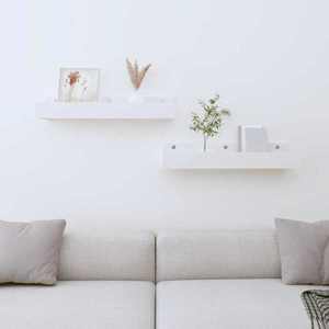 vidaXL Rafturi de perete, 2 buc., alb, 50x12x9 cm, lemn masiv de pin imagine