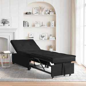 vidaXL Pat canapea cu pernă Negru 67 x 194 x 82 cm placaj imagine