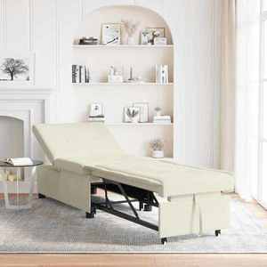 vidaXL Canapea extensibilă Crem 67 x 194 x 38 cm Catifea imagine