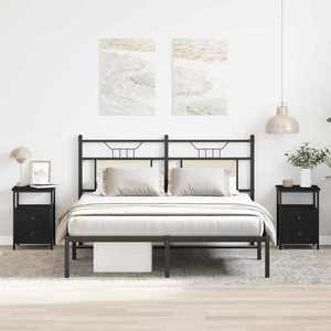 vidaXL Noptiere 2 buc. stejar negru 34x35, 5x50 cm lemn stratificat imagine