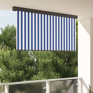 vidaXL Jaluzea Rulou de Exterior Albastru și alb 220 x 250 cm țesătură imagine