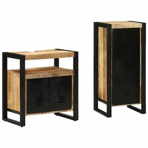 vidaXL Set de mobilier pentru baie 2 pcs Maro Lemn de mango solid imagine