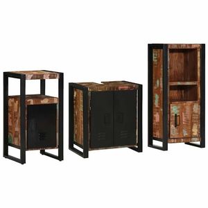 vidaXL Set de mobilier pentru baie 3 pcs Maro Lemn de mango solid imagine