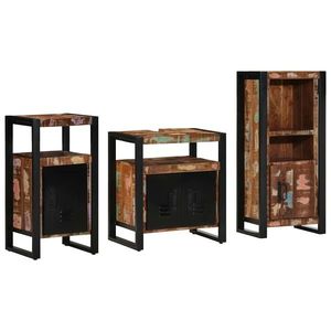 vidaXL Set de mobilier pentru baie 3 pcs Maro Lemn de mango solid imagine