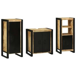 vidaXL Set de mobilier pentru baie 3 pcs Maro Lemn de mango solid imagine