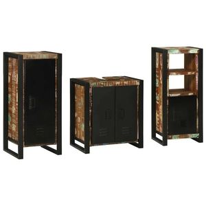 vidaXL Set de mobilier pentru baie 3 pcs Maro Lemn de mango solid imagine