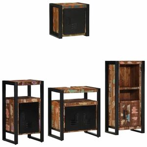 vidaXL Set de mobilier pentru baie 4 pcs Maro Lemn de mango solid imagine