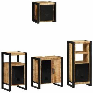 vidaXL Set de mobilier pentru baie 4 pcs Maro Lemn recuperat masiv imagine