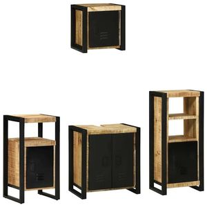 vidaXL Set de mobilier pentru baie 4 pcs Maro Lemn de mango solid imagine