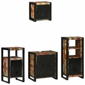 vidaXL Set de mobilier pentru baie 4 pcs Maro Lemn de mango solid imagine