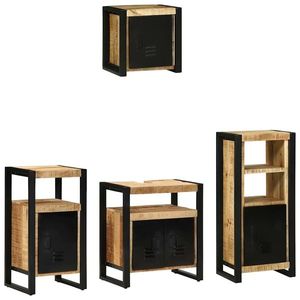 vidaXL Set de mobilier pentru baie 4 pcs Maro Lemn de mango solid imagine