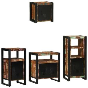 vidaXL Set de mobilier pentru baie 4 pcs Maro Lemn de mango solid imagine