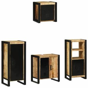 vidaXL Set de mobilier pentru baie 4 pcs Maro Lemn de mango solid imagine