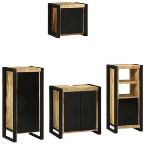vidaXL Set de mobilier pentru baie 4 pcs Maro Lemn recuperat masiv imagine