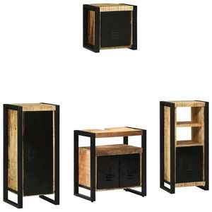 vidaXL Set de mobilier pentru baie 4 pcs Maro Lemn de mango solid imagine
