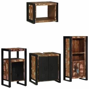 vidaXL Set de mobilier pentru baie 4 pcs Maro Lemn recuperat masiv imagine