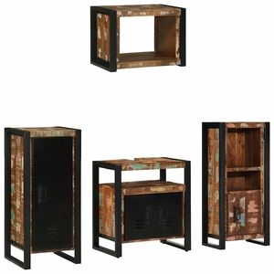 vidaXL Set de mobilier pentru baie 4 pcs Maro Lemn recuperat masiv imagine