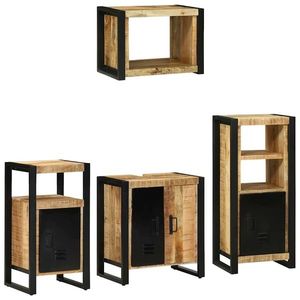 vidaXL Set de mobilier pentru baie 4 pcs Maro Lemn de mango solid imagine
