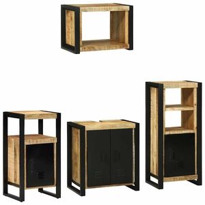 vidaXL Set de mobilier pentru baie 4 pcs Maro Lemn recuperat masiv imagine
