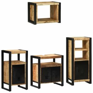 vidaXL Set de mobilier pentru baie 4 pcs Maro Lemn de mango solid imagine