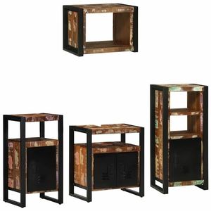 vidaXL Set de mobilier pentru baie 4 pcs Maro Lemn de mango solid imagine
