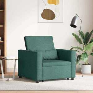 vidaXL Sofa Pat Unilaterala Verde închis 90 x 165 x 87 cm țesătură imagine
