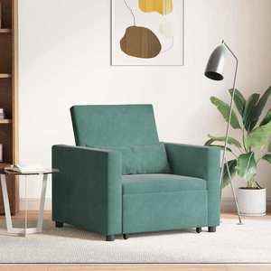 vidaXL Sofa Pat Unilaterala Verde închis 90 x 165 x 87 cm Catifea imagine