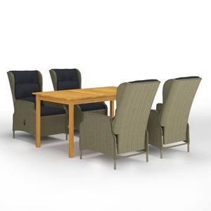 vidaXL Set mobilier de grădină, 5 piese, maro imagine