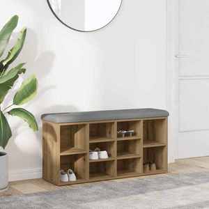 vidaXL Banchetă pantofar stejar artizanal 82x32x45, 5 cm lemn prelucrat imagine