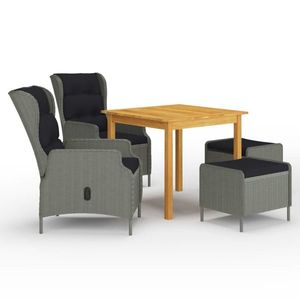 vidaXL Set mobilier de grădină, 5 piese, gri deschis imagine