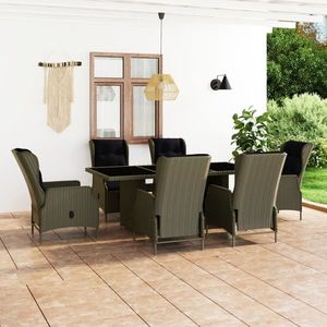vidaXL Set mobilier de exterior cu perne, 7 piese, maro, poliratan imagine